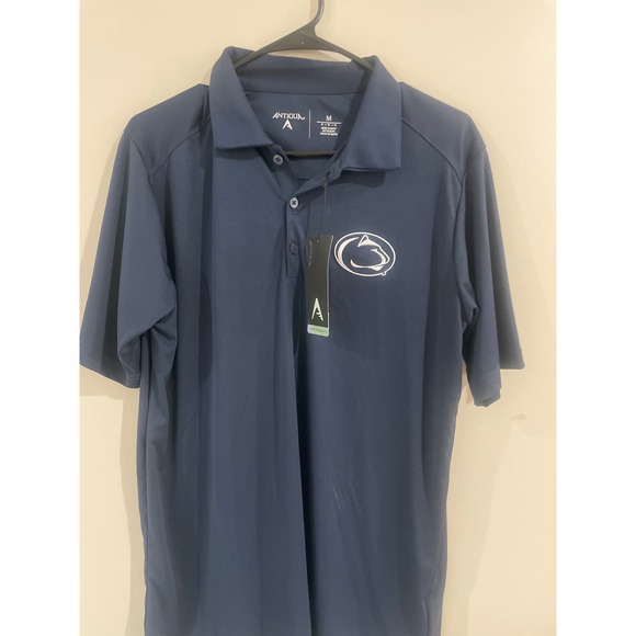 NWT Men’s Medium Golf Polo Penn State University Nittany Lions Navy Blue Antigua - Picture 1 of 3